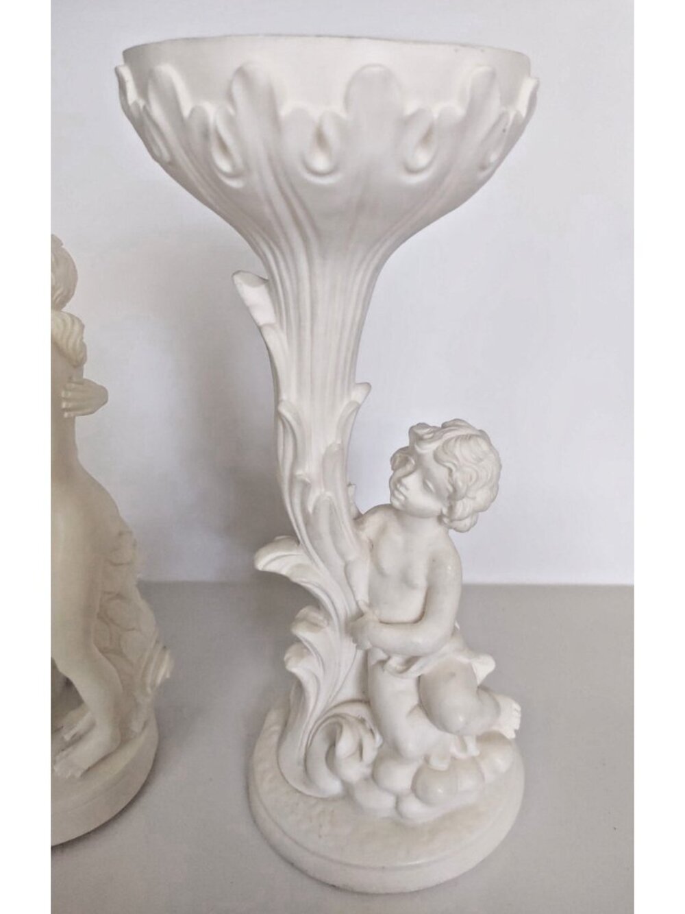 Italian cherub candle holder crafted by Alfonso Lucchesi for Faro